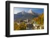 View over Berchtesgaden and the Watzmann Mountain, Berchtesgaden, Bavaria, Germany, Europe-Miles Ertman-Framed Photographic Print