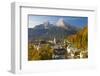 View over Berchtesgaden and the Watzmann Mountain, Berchtesgaden, Bavaria, Germany, Europe-Miles Ertman-Framed Photographic Print