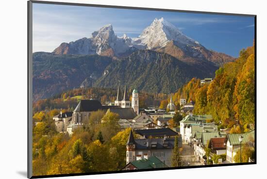 View over Berchtesgaden and the Watzmann Mountain, Berchtesgaden, Bavaria, Germany, Europe-Miles Ertman-Mounted Photographic Print