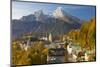 View over Berchtesgaden and the Watzmann Mountain, Berchtesgaden, Bavaria, Germany, Europe-Miles Ertman-Mounted Photographic Print