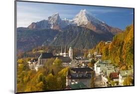 View over Berchtesgaden and the Watzmann Mountain, Berchtesgaden, Bavaria, Germany, Europe-Miles Ertman-Mounted Photographic Print