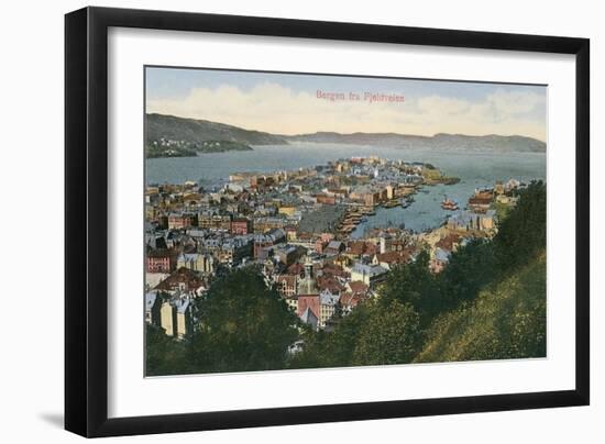 View over Bergen, Norway-null-Framed Premium Giclee Print