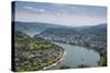 View over Boppard and the River Rhine from Vierseenblick, Rhine Valleyrhineland-Palatinate, Germany-Michael Runkel-Stretched Canvas