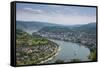 View over Boppard and the River Rhine from Vierseenblick, Rhine Valleyrhineland-Palatinate, Germany-Michael Runkel-Framed Stretched Canvas