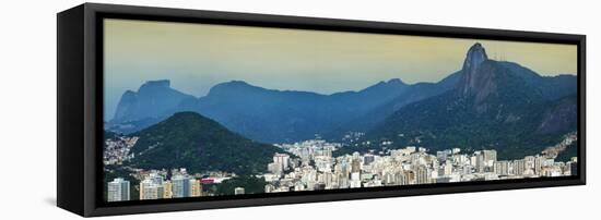 View over Botafogo and the Corcovado from the Sugar Loaf Mountain-Gabrielle and Michael Therin-Weise-Framed Stretched Canvas