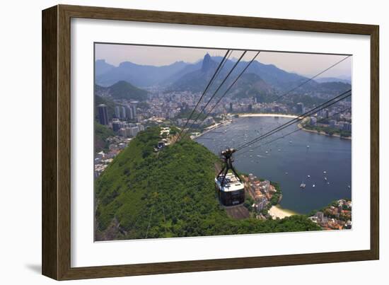 View over Botafogo and the Corcovado from the Sugar Loaf Mountain-Gabrielle and Michael Therin-Weise-Framed Photographic Print