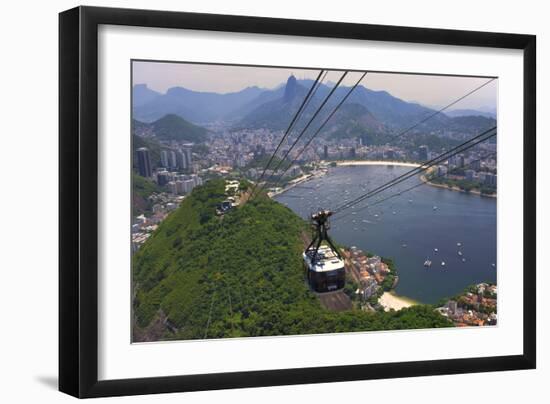 View over Botafogo and the Corcovado from the Sugar Loaf Mountain-Gabrielle and Michael Therin-Weise-Framed Photographic Print