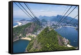 View over Botafogo and the Corcovado from the Sugar Loaf Mountain-Gabrielle and Michael Therin-Weise-Framed Stretched Canvas