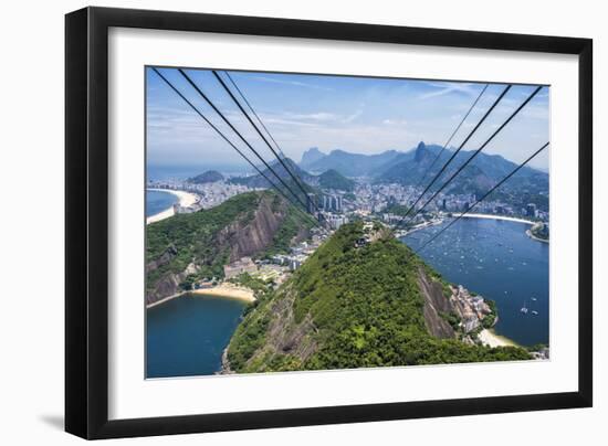 View over Botafogo and the Corcovado from the Sugar Loaf Mountain-Gabrielle and Michael Therin-Weise-Framed Photographic Print