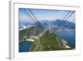 View over Botafogo and the Corcovado from the Sugar Loaf Mountain-Gabrielle and Michael Therin-Weise-Framed Photographic Print