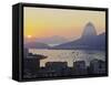 View over Botafogo Neighbourhood towards the Sugarloaf Mountain at sunrise, Rio de Janeiro, Brazil,-Karol Kozlowski-Framed Stretched Canvas