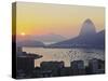 View over Botafogo Neighbourhood towards the Sugarloaf Mountain at sunrise, Rio de Janeiro, Brazil,-Karol Kozlowski-Stretched Canvas