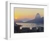 View over Botafogo Neighbourhood towards the Sugarloaf Mountain at sunrise, Rio de Janeiro, Brazil,-Karol Kozlowski-Framed Photographic Print