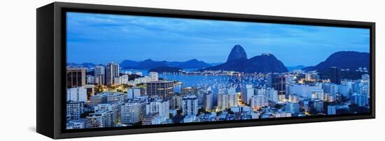 View over Botafogo towards the Sugarloaf Mountain at twilight, Rio de Janeiro, Brazil, South Americ-Karol Kozlowski-Framed Stretched Canvas