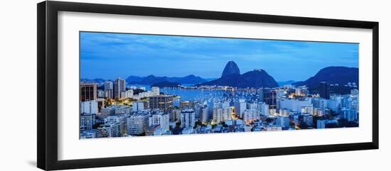 View over Botafogo towards the Sugarloaf Mountain at twilight, Rio de Janeiro, Brazil, South Americ-Karol Kozlowski-Framed Photographic Print