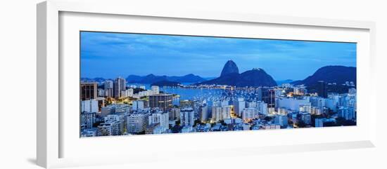 View over Botafogo towards the Sugarloaf Mountain at twilight, Rio de Janeiro, Brazil, South Americ-Karol Kozlowski-Framed Photographic Print