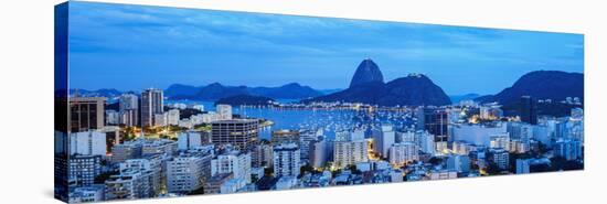 View over Botafogo towards the Sugarloaf Mountain at twilight, Rio de Janeiro, Brazil, South Americ-Karol Kozlowski-Stretched Canvas