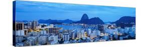 View over Botafogo towards the Sugarloaf Mountain at twilight, Rio de Janeiro, Brazil, South Americ-Karol Kozlowski-Stretched Canvas