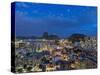 View over Botafogo towards the Sugarloaf Mountain at twilight, Rio de Janeiro, Brazil, South Americ-Karol Kozlowski-Stretched Canvas