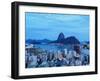 View over Botafogo towards the Sugarloaf Mountain at twilight, Rio de Janeiro, Brazil, South Americ-Karol Kozlowski-Framed Photographic Print