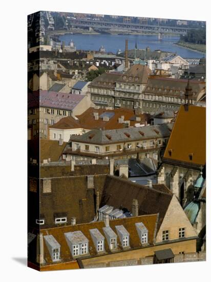 View Over Bratislava to the River Danube, Slovakia-Upperhall-Stretched Canvas