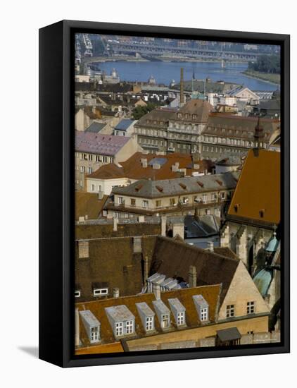 View Over Bratislava to the River Danube, Slovakia-Upperhall-Framed Stretched Canvas