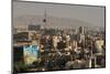 View over buildings from city centre towards Alborz Mountains, Tehran, Iran, Middle East-James Strachan-Mounted Photographic Print