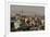 View over buildings from city centre towards Alborz Mountains, Tehran, Iran, Middle East-James Strachan-Framed Photographic Print