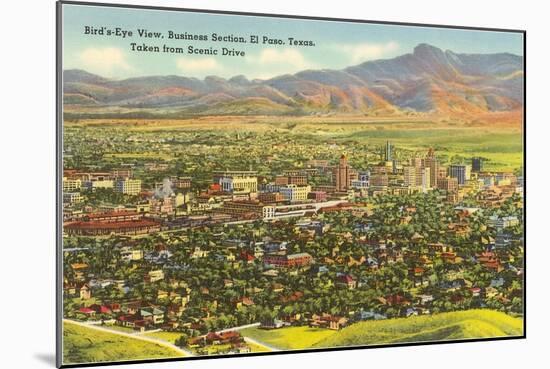 View over Business District, El Paso, Texas-null-Mounted Art Print