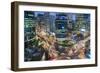 View over busy Gangnam at dusk, Gangnam District, Seoul, South Korea-Peter Adams-Framed Photographic Print