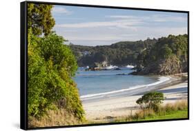 View over Butterfield Beach, Halfmoon Bay, Oban, Stewart Island, Southland, South Island, New Zeala-Ruth Tomlinson-Framed Stretched Canvas