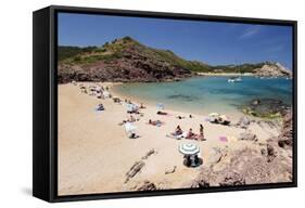 View over Cala Pregondo and Cala Pregonda-Stuart Black-Framed Stretched Canvas