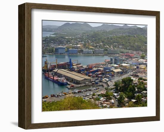 View Over Castries, St. Lucia, Windward Islands, West Indies, Caribbean, Central America-null-Framed Photographic Print