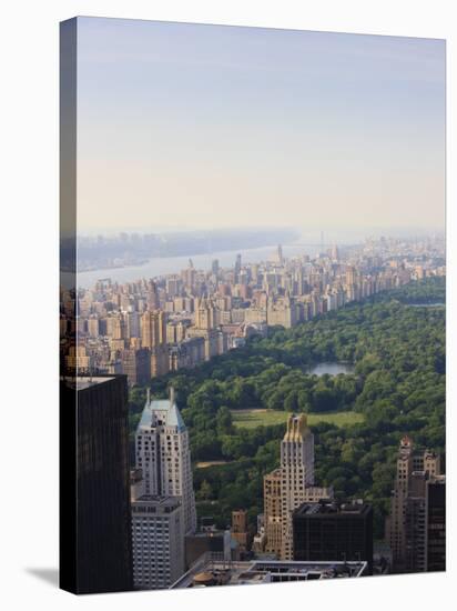 View over Central Park and the Upper West Side Skyline, Manhattan-Amanda Hall-Stretched Canvas