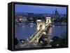 View Over Chain Bridge and St. Stephens Basilica, Budapest, Hungary-Gavin Hellier-Framed Stretched Canvas