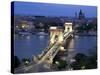 View Over Chain Bridge and St. Stephens Basilica, Budapest, Hungary-Gavin Hellier-Stretched Canvas