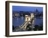 View Over Chain Bridge and St. Stephens Basilica, Budapest, Hungary-Gavin Hellier-Framed Photographic Print