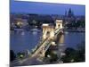 View Over Chain Bridge and St. Stephens Basilica, Budapest, Hungary-Gavin Hellier-Mounted Photographic Print