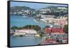 View over Charlotte Amalie, capital of St. Thomas, with Fort Christian, US Virgin Islands, West Ind-Michael Runkel-Framed Stretched Canvas