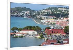 View over Charlotte Amalie, capital of St. Thomas, with Fort Christian, US Virgin Islands, West Ind-Michael Runkel-Framed Photographic Print
