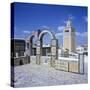 View over City and Great Mosque from Tiled Roof Top, Tunis, Tunisia, North Africa, Africa-Stuart Black-Stretched Canvas