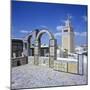 View over City and Great Mosque from Tiled Roof Top, Tunis, Tunisia, North Africa, Africa-Stuart Black-Mounted Photographic Print