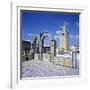 View over City and Great Mosque from Tiled Roof Top, Tunis, Tunisia, North Africa, Africa-Stuart Black-Framed Photographic Print