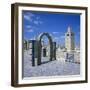 View over City and Great Mosque from Tiled Roof Top, Tunis, Tunisia, North Africa, Africa-Stuart Black-Framed Photographic Print