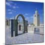 View over City and Great Mosque from Tiled Roof Top, Tunis, Tunisia, North Africa, Africa-Stuart Black-Mounted Photographic Print