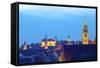 View over City at Sunset with St. Lorenz-Neil Farrin-Framed Stretched Canvas