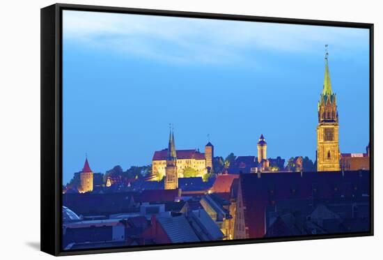 View over City at Sunset with St. Lorenz-Neil Farrin-Framed Stretched Canvas