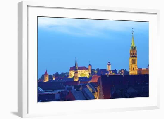 View over City at Sunset with St. Lorenz-Neil Farrin-Framed Photographic Print