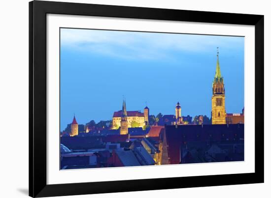 View over City at Sunset with St. Lorenz-Neil Farrin-Framed Photographic Print