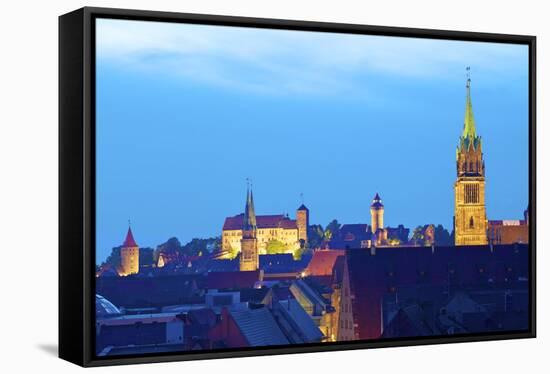 View over City at Sunset with St. Lorenz-Neil Farrin-Framed Stretched Canvas